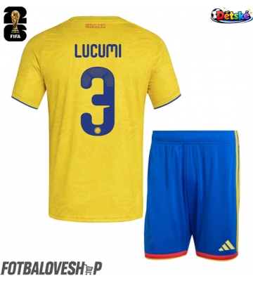 Kolumbie Jhon Lucumi #3 Dětské Domácí Dres MS 2026 Krátký Rukáv (+ trenýrky)